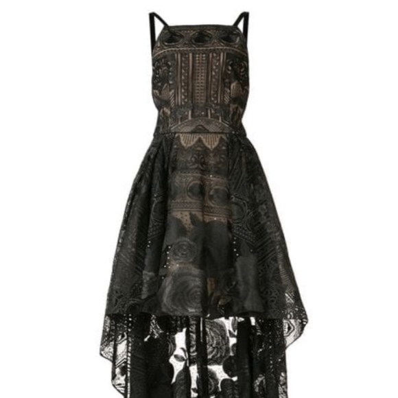 Marchesa Dresses & Skirts - Marchesa Notte High / Low Tulle Black Gown Sz 4